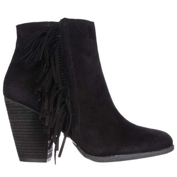 Vince Camuto Hayzee Fringe Suede Ankle Booties - Picture 2 of 9